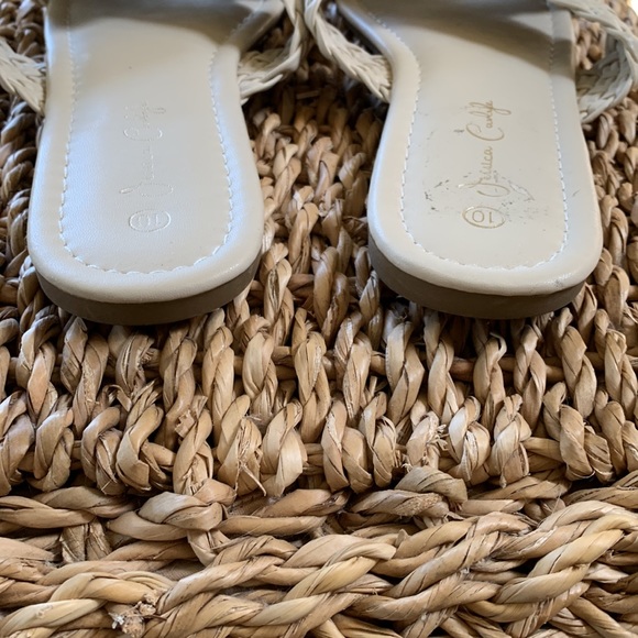 EUC. Faux leather slip on sandals.  Size 10 - Picture 3 of 3